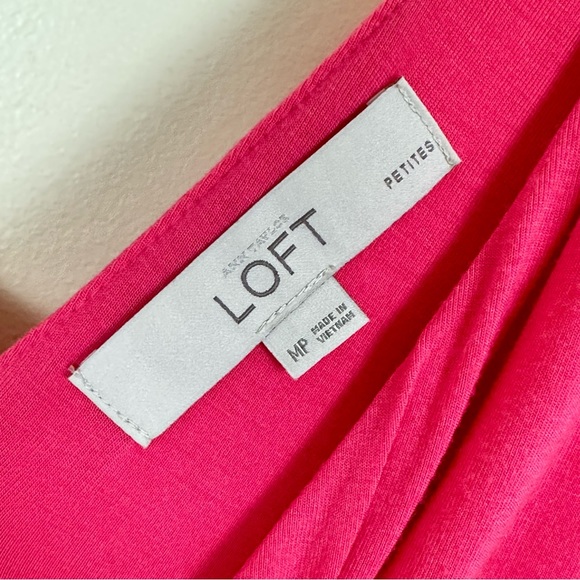 LOFT Coral Pink Comfortable Jersey Knit Empire Waist Maxi Dress, Petite Size M - Picture 7 of 12